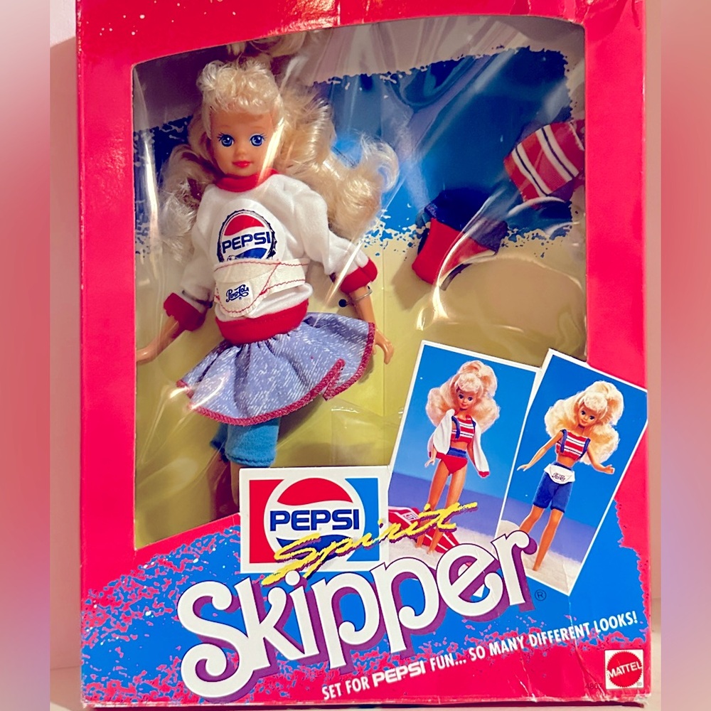 1989 Barbie Pepsi Spirit Skipper Doll manufactured by Mattel.